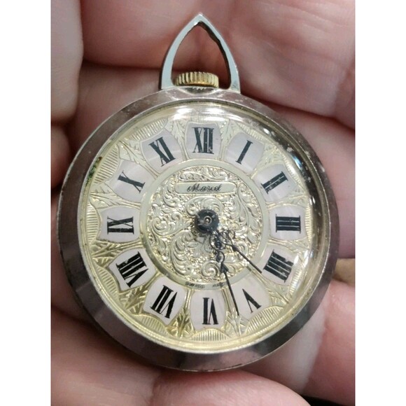 Vintage Marot Pendant Watch Gold & Silver Tone As Is Not Working Women main image 6